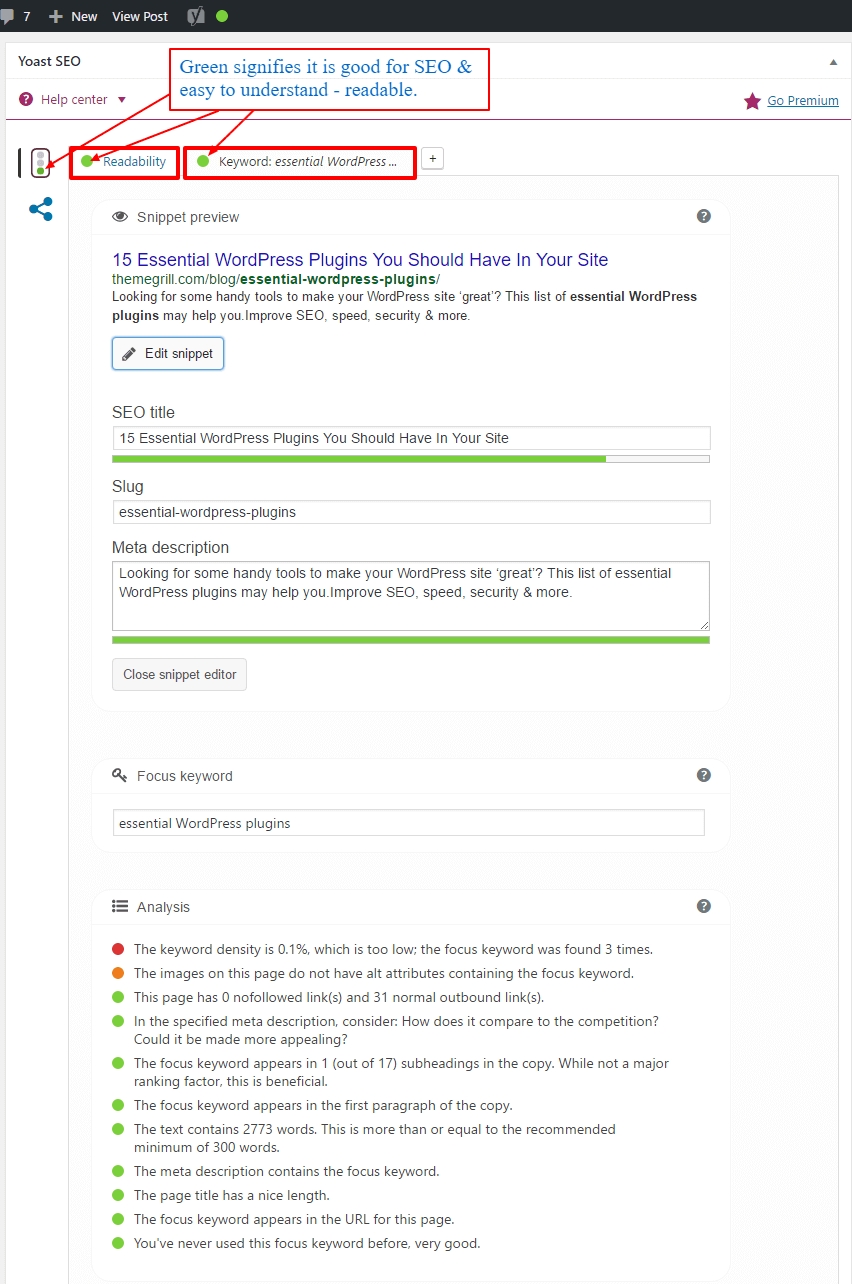 Yoast-SEO-snippet-and-page-analysis